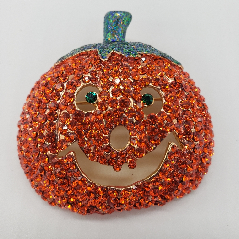 Kirks Folly Happy Jack-O-Lantern Pin, Vintage